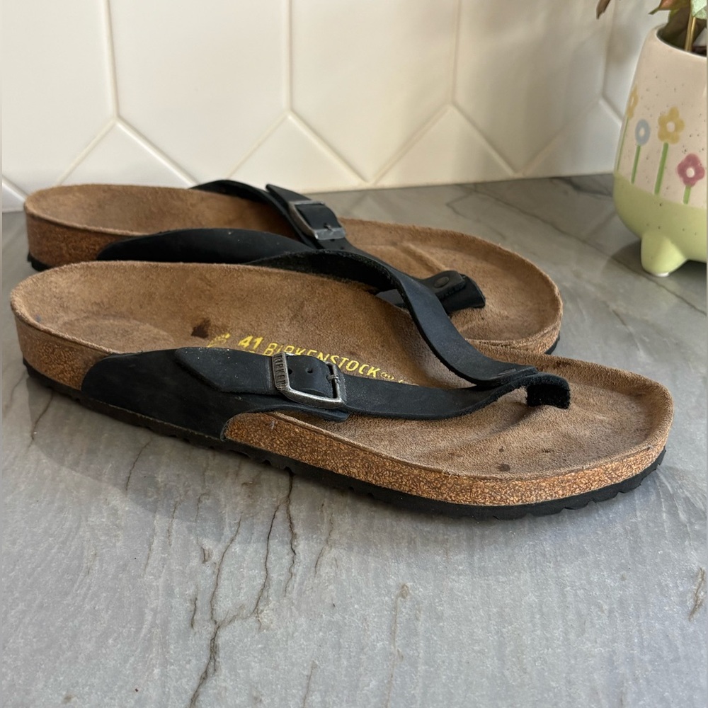 Birkenstock Black and Brown Thong Sandals size 41 - Picture 2 of 4